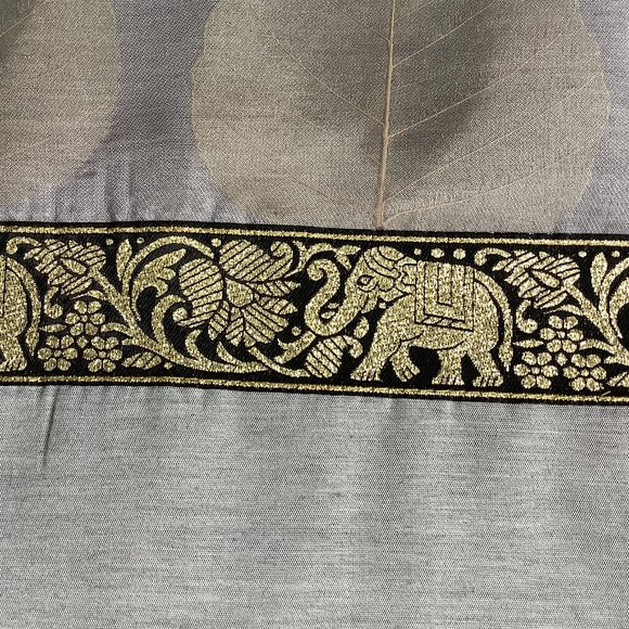 Silk Decorative Throw Pillow Case Thai Elephant - Picture 3 of 6